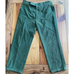 Vintage J.C. Cording Cordings Kelly Green Corduroy Trousers Pants Sz 35”x27”